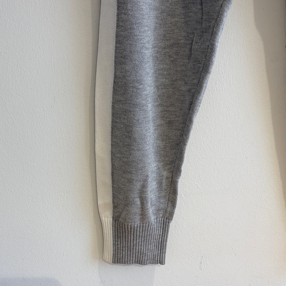 Monrow Gray Joggers with Cream Side Panels and Blush Waistband - Picture 3 of 5